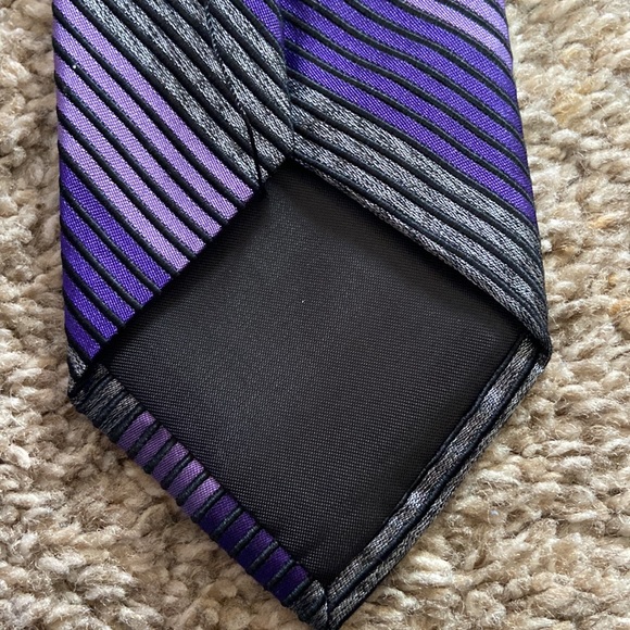 Men’s bar III Tie Purple Stripe - Picture 4 of 5